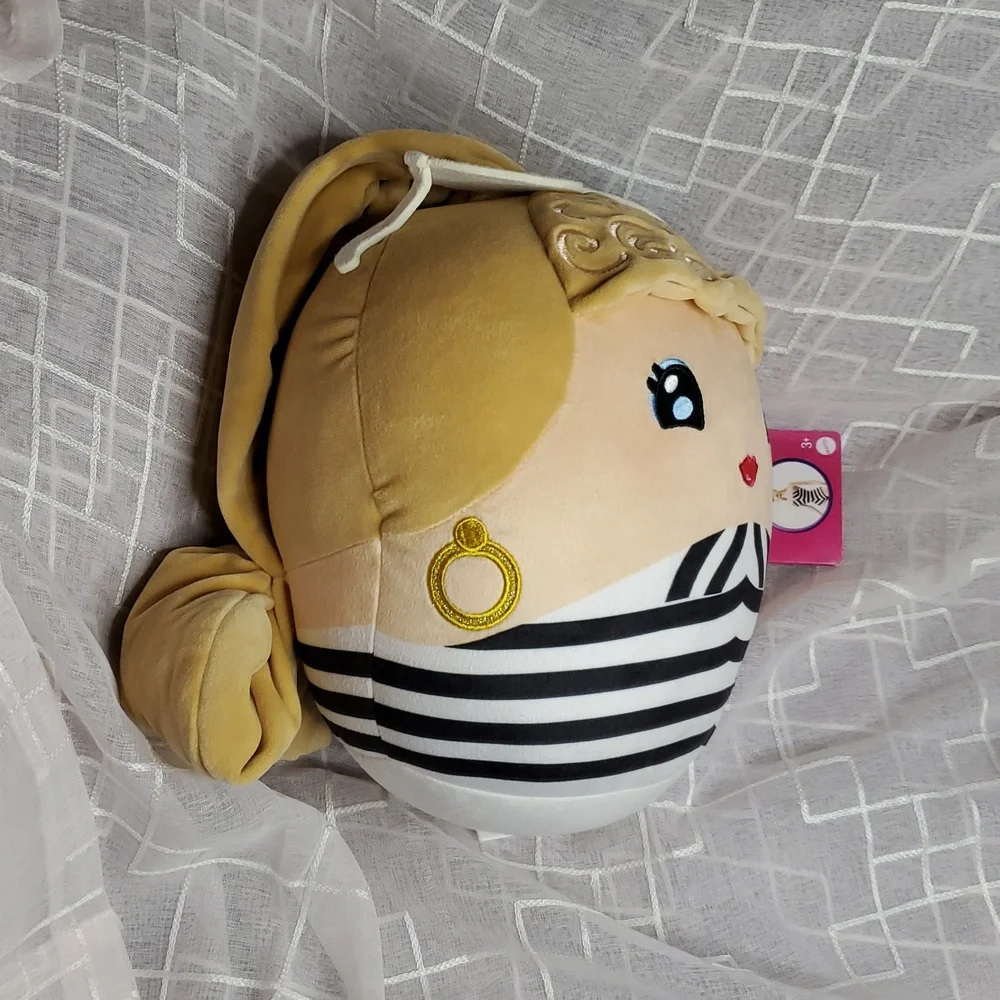 Barbie Plush Pillow with‎ Black and White Stripes